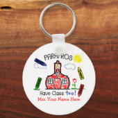 パラプロも授業を受ける!クレヨン&スクールハウス キーホルダー (正面)