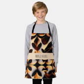 パラメトリック3Dフラワーモザイクモダンパターン エプロン (着用した状態)