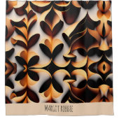 パラメトリック3Dフラワーモザイクモダンパターン シャワーカーテン (正面)