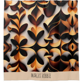 パラメトリック3Dフラワーモザイクモダンパターン シャワーカーテン