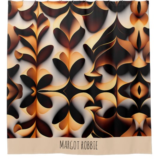 パラメトリック3Dフラワーモザイクモダンパターン シャワーカーテン (正面)