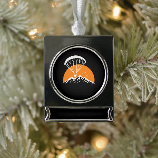 パラメトリーレトロヴィンテージ シルバープレートバナーオーナメント (ツリー)