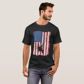 パラモートルパイロット動力パラグライダー米国アメリカンFl Tシャツ (正面フル)