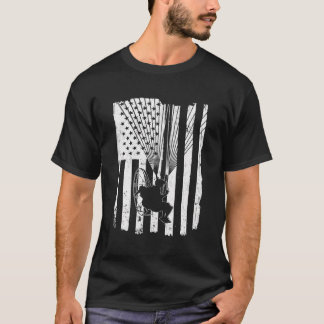パラモートル動力付きパラグライダー米国アメリカ国旗 Tシャツ