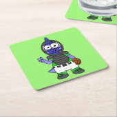 パララウロフォスのイラストレーション スクエアペーパーコースター (アングル)