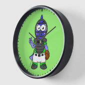 パララウロフォスのイラストレーション 壁時計 (傾斜)