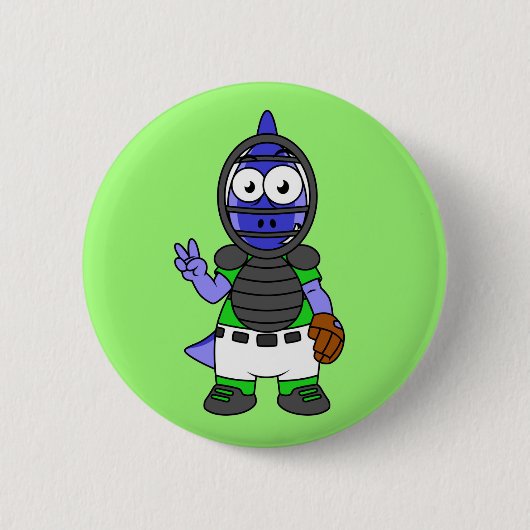 パララウロフォスのイラストレーション 缶バッジ (正面)