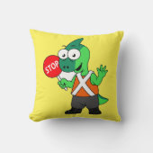 パララウロフォスイラストレーション交通監視員 クッション (正面)