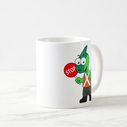 パララウロフォスイラストレーション交通監視員 コーヒーマグカップ (正面右)