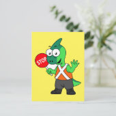 パララウロフォスイラストレーション交通監視員 ポストカード (スタンド正面)