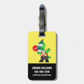 パララウロフォスイラストレーション交通監視員 ラゲッジタグ (裏面縦)