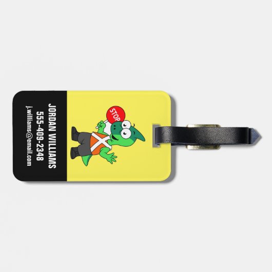 パララウロフォスイラストレーション交通監視員 ラゲッジタグ (裏面横)