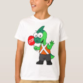 パララウロフォスイラストレーション交通監視員 Tシャツ (正面)