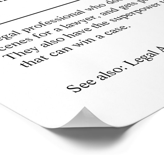 パラリーガルパーソナライズされたギフト ポスター (角)