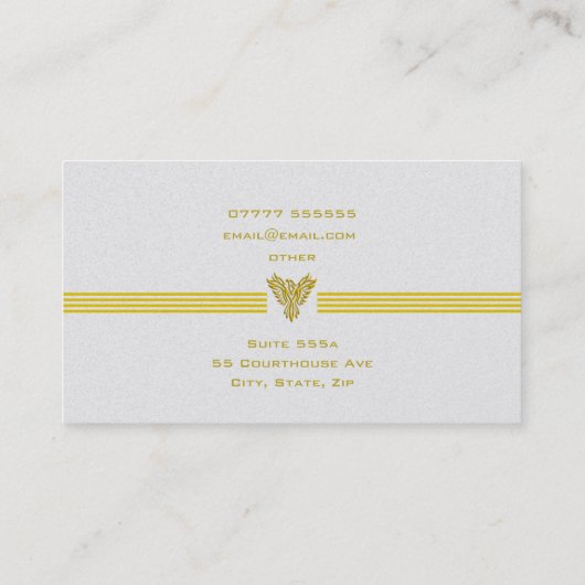 パラリーガルDAsのオフィスの贅沢な金ゴールドは、フェニックス縞で飾ります 名刺 (裏面)