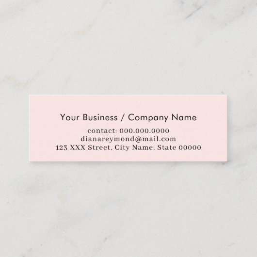 パラレルモダンフェイク金ゴールドストライプフェアピンク スキニー名刺 (裏面)