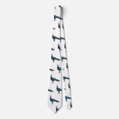 パラワン孔雀キジ鳥の漫画イラストレーション ネクタイ (正面)