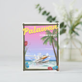 パラワン・フィリピン航空ポスター ポストカード (スタンド正面)