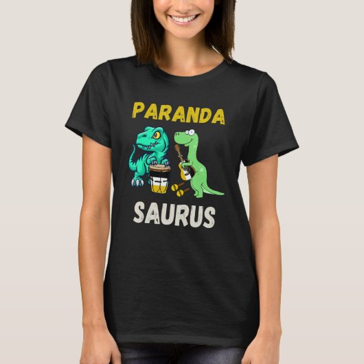 パランダサウルス 恐竜 ガリフナ ドラム で演奏 Tシャツ (正面)