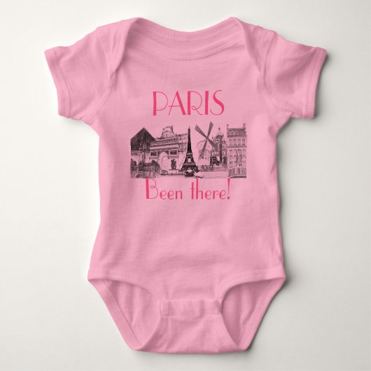 パリあの戦車のTシャツは着てるか ベビーボディスーツ (正面)