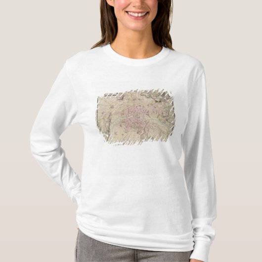 パリおよび包囲の地図 Tシャツ (正面)