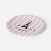 パリお洒落エッフェルタワー |ブライダルシャワー ペーパープレート (アングル)