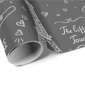 パリお洒落ドードルズパターン ラッピングペーパー (ロールコーナー)