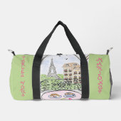 パリお洒落ーとエッフェルタワー麻雀 ダッフルバッグ (正面)