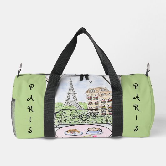 パリお洒落ーとエッフェルタワー麻雀 ダッフルバッグ (裏面)