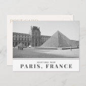 パリからの挨拶,フランスのヴィンテージルーヴル写真 ポストカード (正面/裏面)