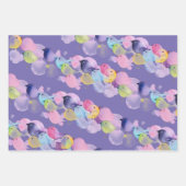 パリかわいらしキリ、パープル、ピープス紙 ラッピングペーパーシート (正面3)