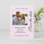 パリがそれほど遠くない場合は日付を保存ピンクのグリジー 招待状 (スタンド正面)