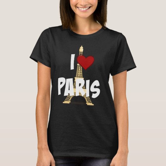 「パリが大好き」エッフェルタワー Tシャツ (正面)