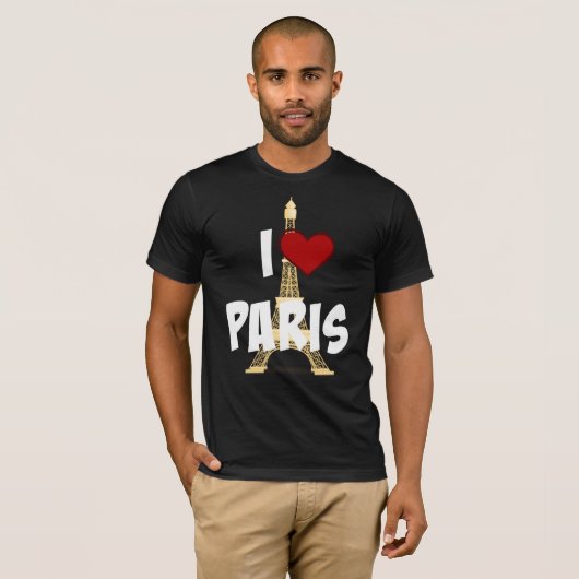 「パリが大好き」エッフェルタワー Tシャツ (正面フル)