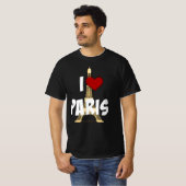 「パリが大好き」エッフェルタワー Tシャツ (正面フル)