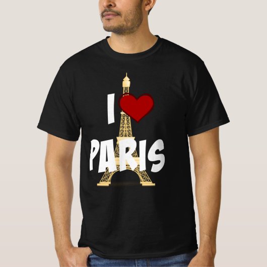 「パリが大好き」エッフェルタワー Tシャツ (正面)
