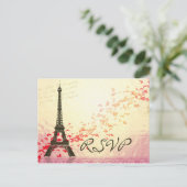 パリが大好き – RSVPカード インビテーションポストカード (スタンド正面)