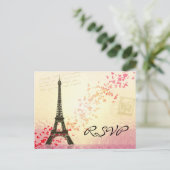 パリが大好き – RSVPカード インビテーションポストカード (スタンド正面)