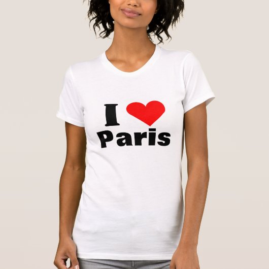 パリが好きハートTシャツ Tシャツ (正面)