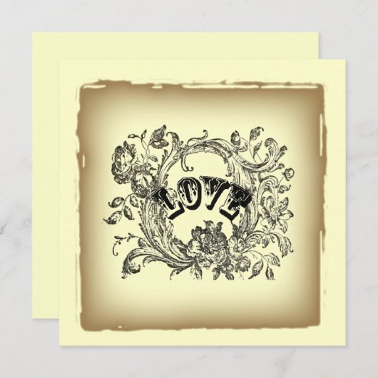 パリが繁栄する渦巻きビクトリアンブライダルシャワー 招待状 (正面/裏面)