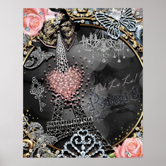 パリきらきら光るグラマーSparkleフランス女子ポスター ポスター (正面)