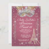 パリきらきら光るバースデーパーティ招待状 招待状 (正面)