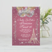 パリきらきら光るバースデーパーティ招待状 招待状 (スタンド正面)