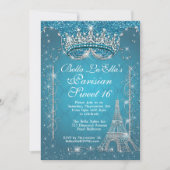 パリきらきら光るバースデーパーティ招待状 招待状 (正面)