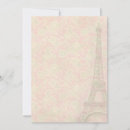 パリでのヴィンテージスタイルのウェディング・セーブ・ザ・デート セーブザデート (裏面)