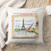 パリでインクがまだ流れるフランス綿投げ枕 クッション (ブランケット)