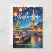 「パリでクリスマス」グリーティングカード ノートカード (正面)