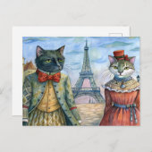 パリで着飾った猫たち シーズンポストカード (正面/裏面)