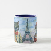 パリで着飾った猫たち マグカップ (中央)