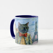 パリで着飾った猫たち マグカップ (正面左)